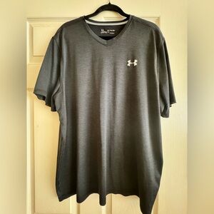 Under Armour Men’s Black V-Neck Performance Tee with White Logo